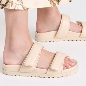 Gia Borghini Double Strap Leather Sandal Cream 8 US/38 EU -THE PERNI 11